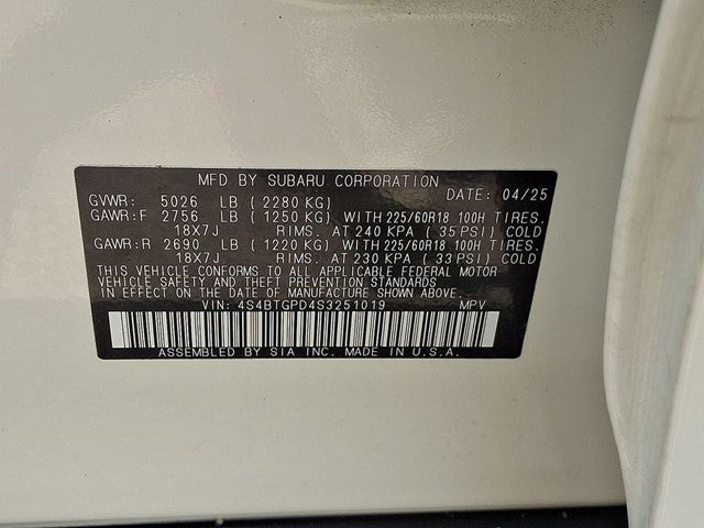 2025 Subaru Outback Touring XT