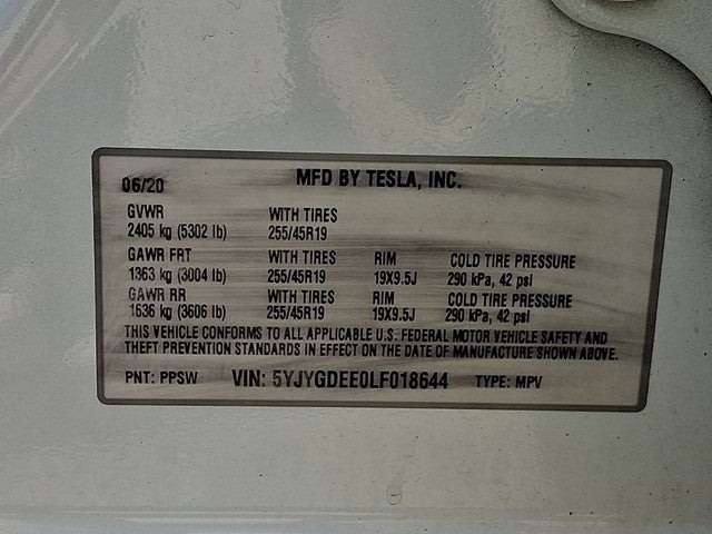 2020 Tesla Model Y Long Range