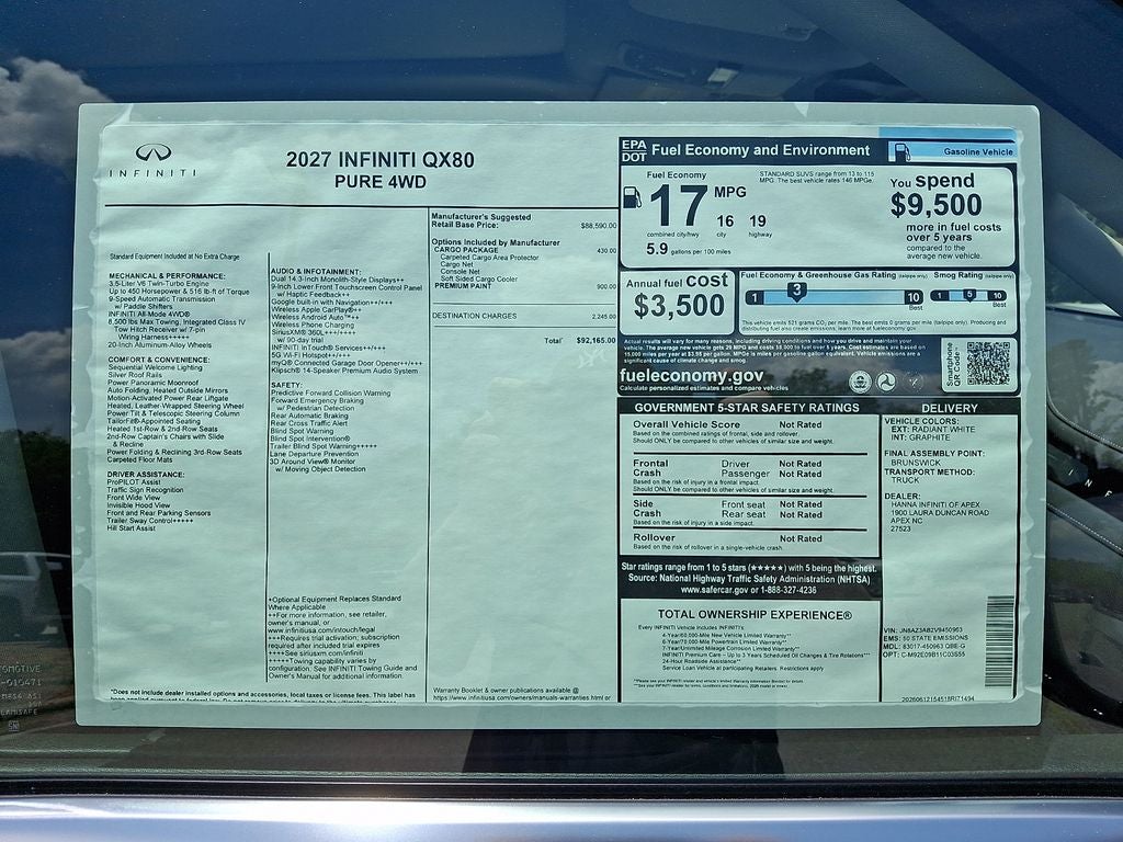 2027 INFINITI QX80 Pure 4WD