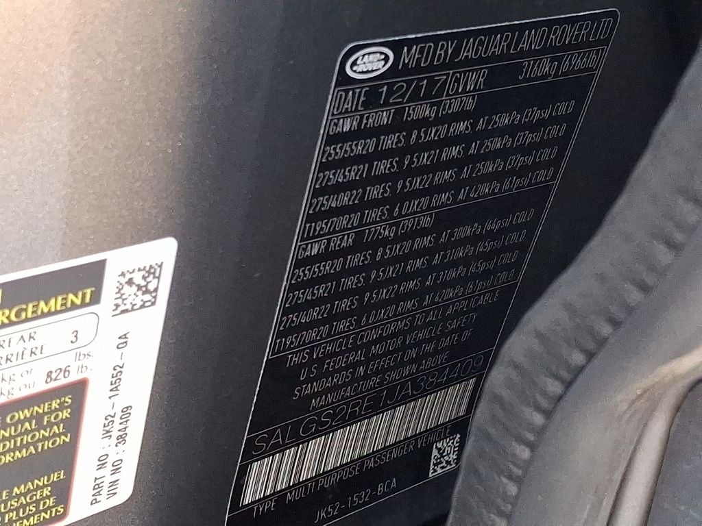 2018 Land Rover Range Rover 5.0L V8 Supercharged