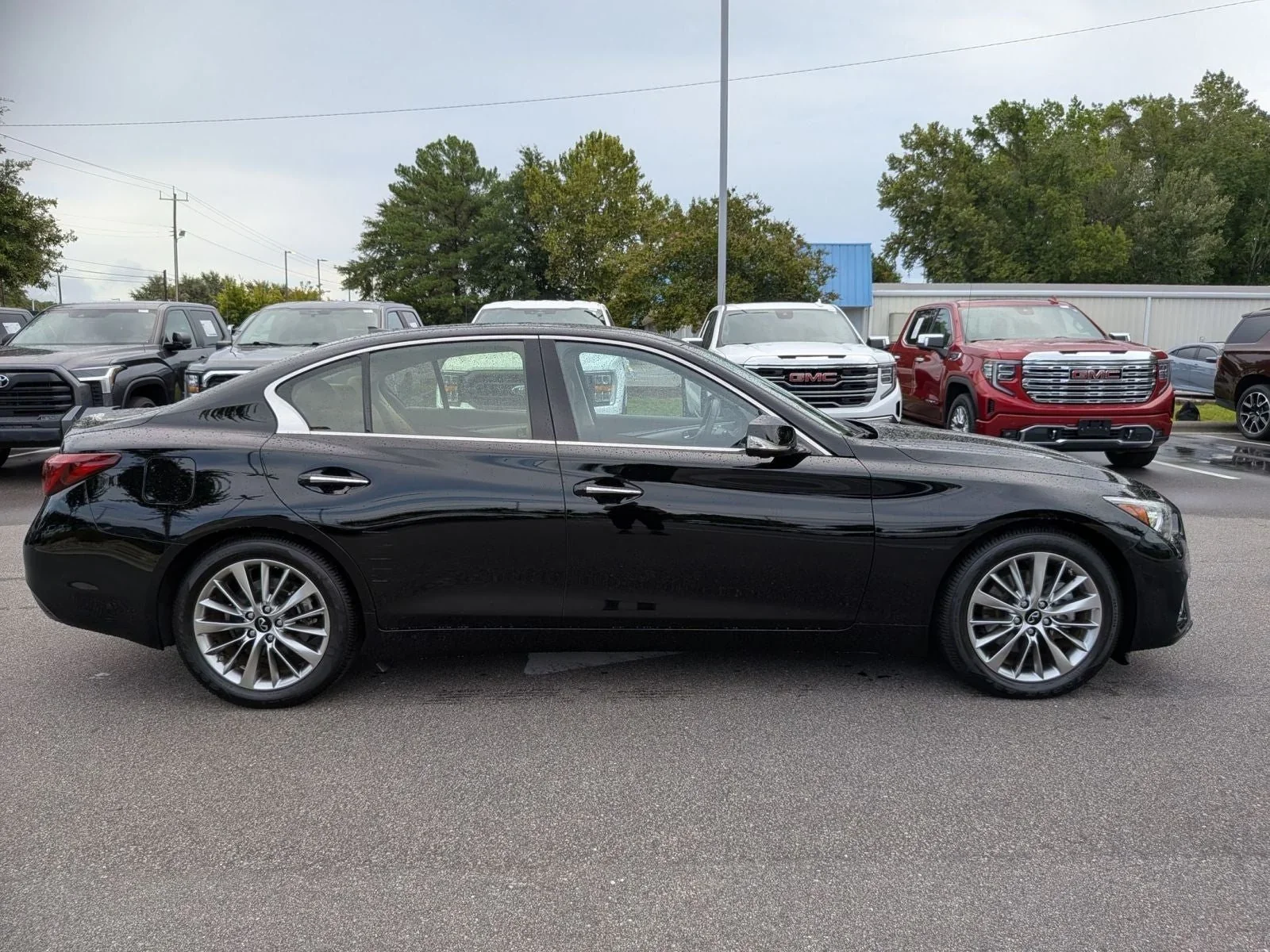 Used 2023 INFINITI Q50 LUXE side profile, Wilmington NC
