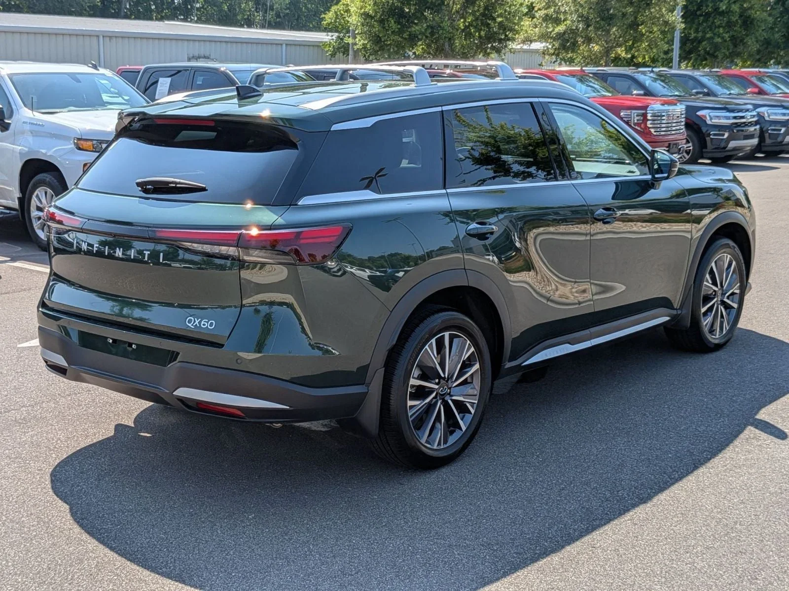 Used 2026 INFINITI QX60 LUXE, second generation, rear three quarter view, Wilmington NC